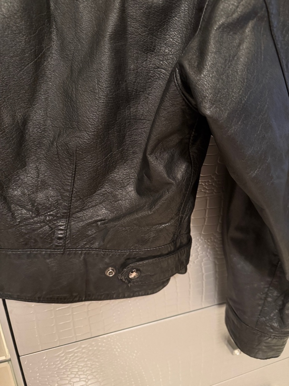 Wilson Genuine Black Leather Blazer Jacket, Size L - Picture 4 of 12